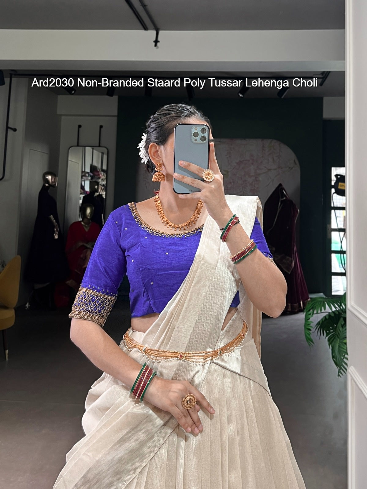 Ard2030 Non-Branded Staard Poly Tussar Lehenga Choli