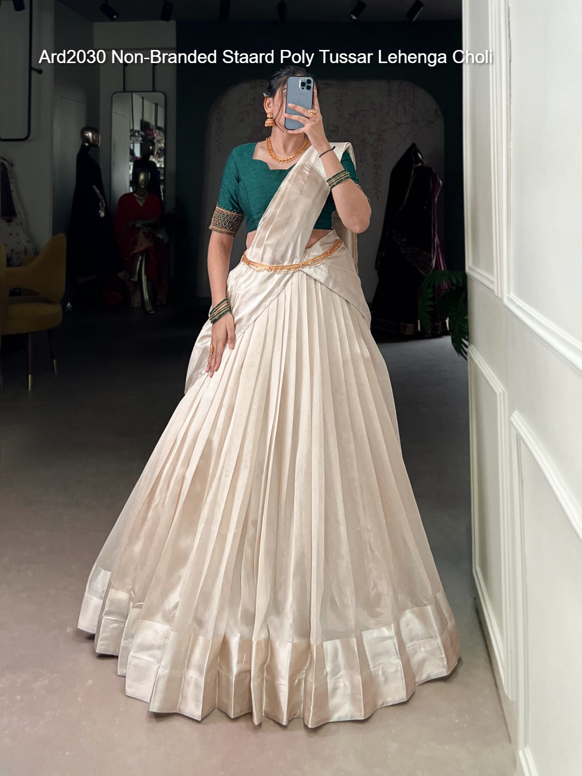 Ard2030 Non-Branded Staard Poly Tussar Lehenga Choli