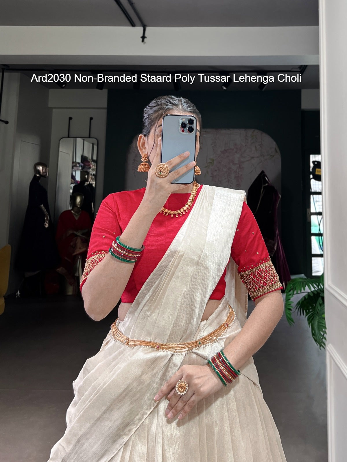 Ard2030 Non-Branded Staard Poly Tussar Lehenga Choli