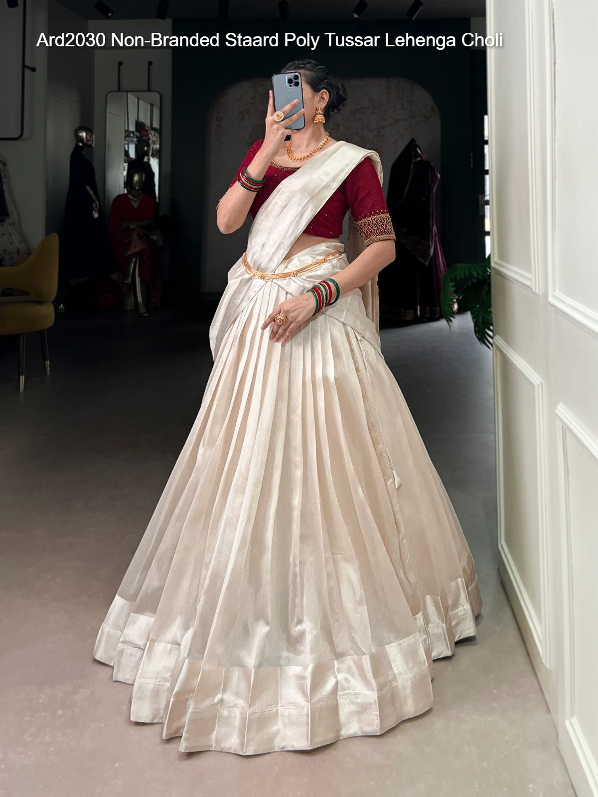 Ard2030 Non-Branded Staard Poly Tussar Lehenga Choli