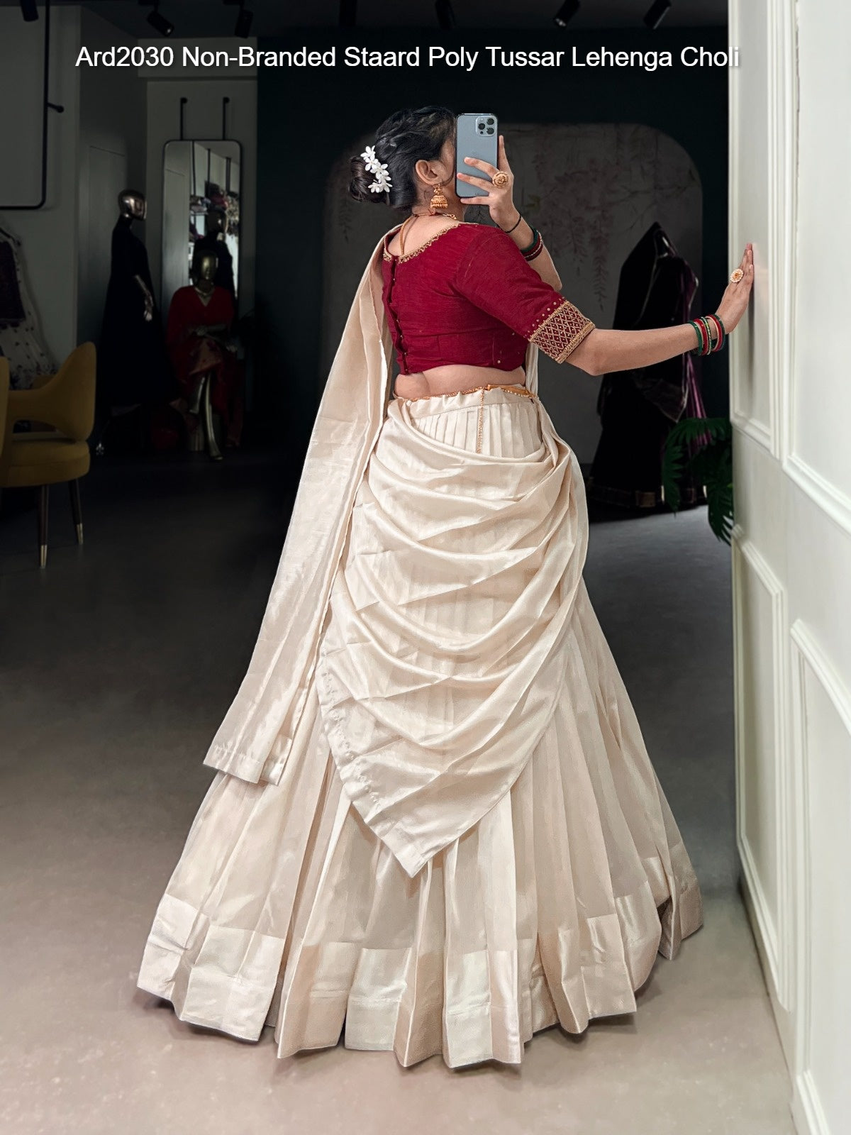 Ard2030 Non-Branded Staard Poly Tussar Lehenga Choli