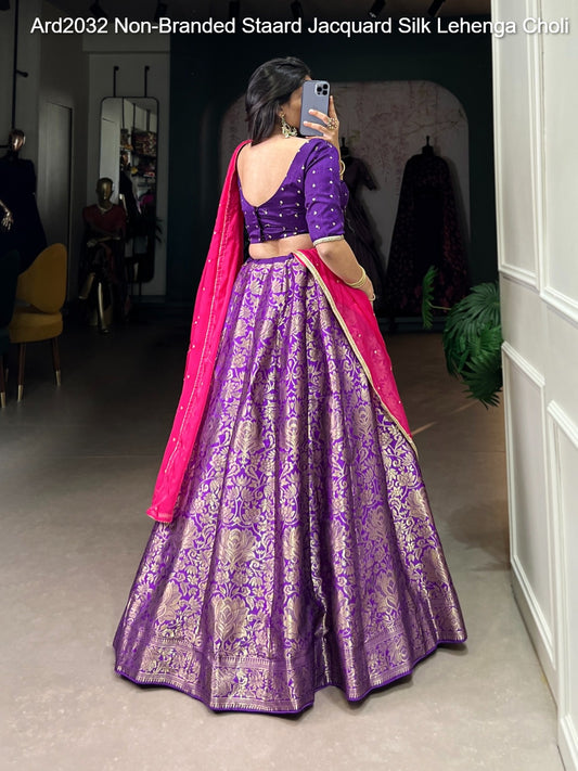 Ard2032 Non-Branded Staard Jacquard Silk Lehenga Choli
