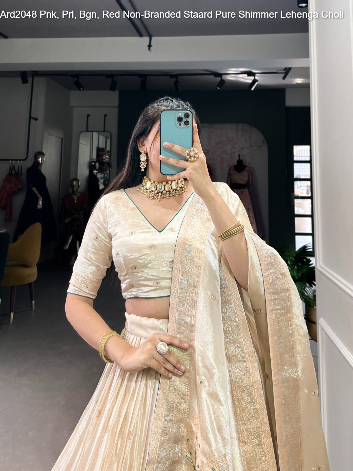 Ard2048 Pnk, Prl, Bgn, Red Non-Branded Staard Pure Shimmer Lehenga Choli