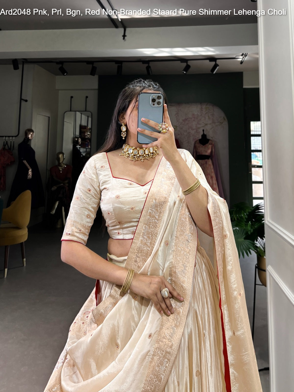 Ard2048 Pnk, Prl, Bgn, Red Non-Branded Staard Pure Shimmer Lehenga Choli