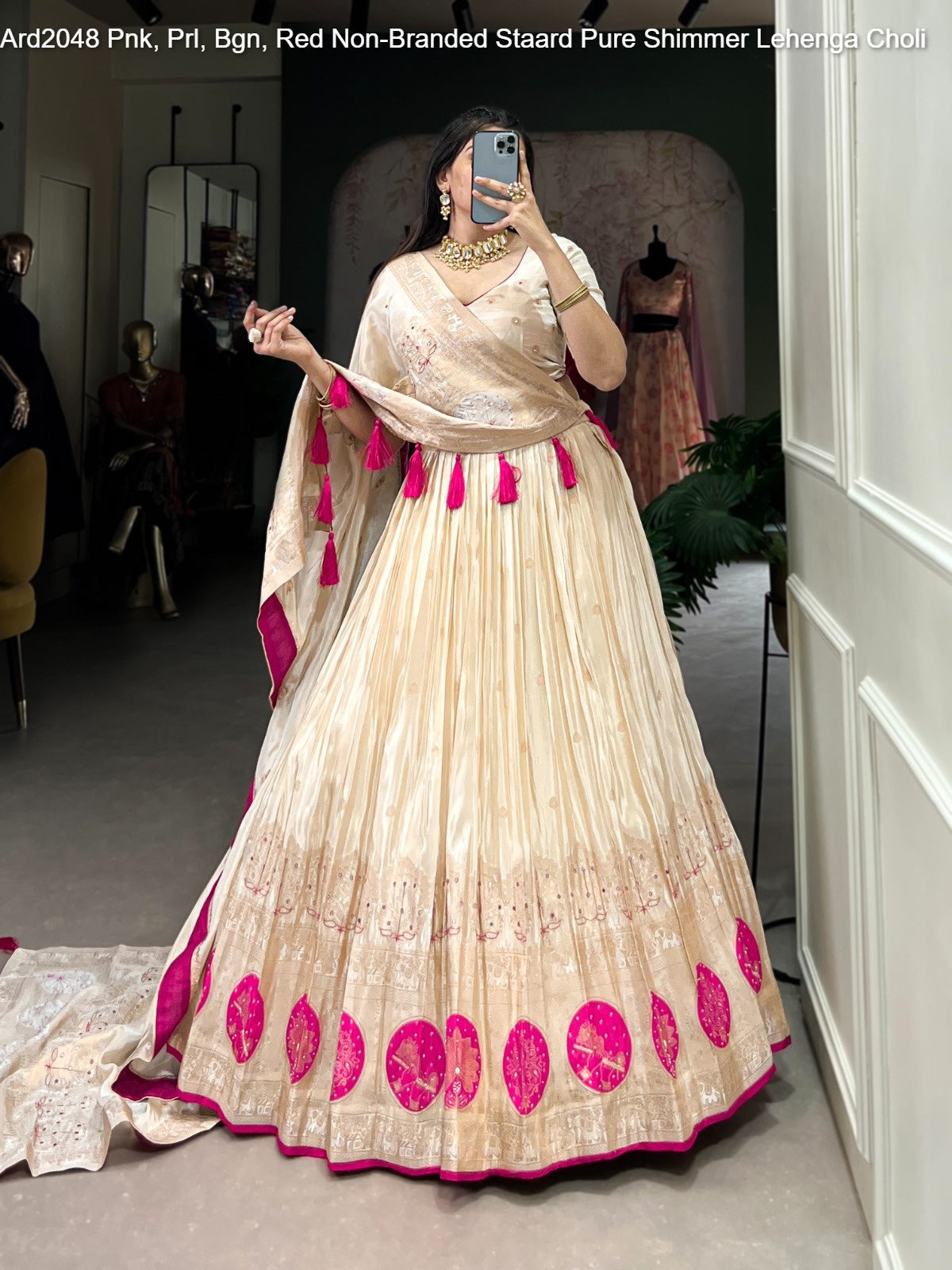 Ard2048 Pnk, Prl, Bgn, Red Non-Branded Staard Pure Shimmer Lehenga Choli