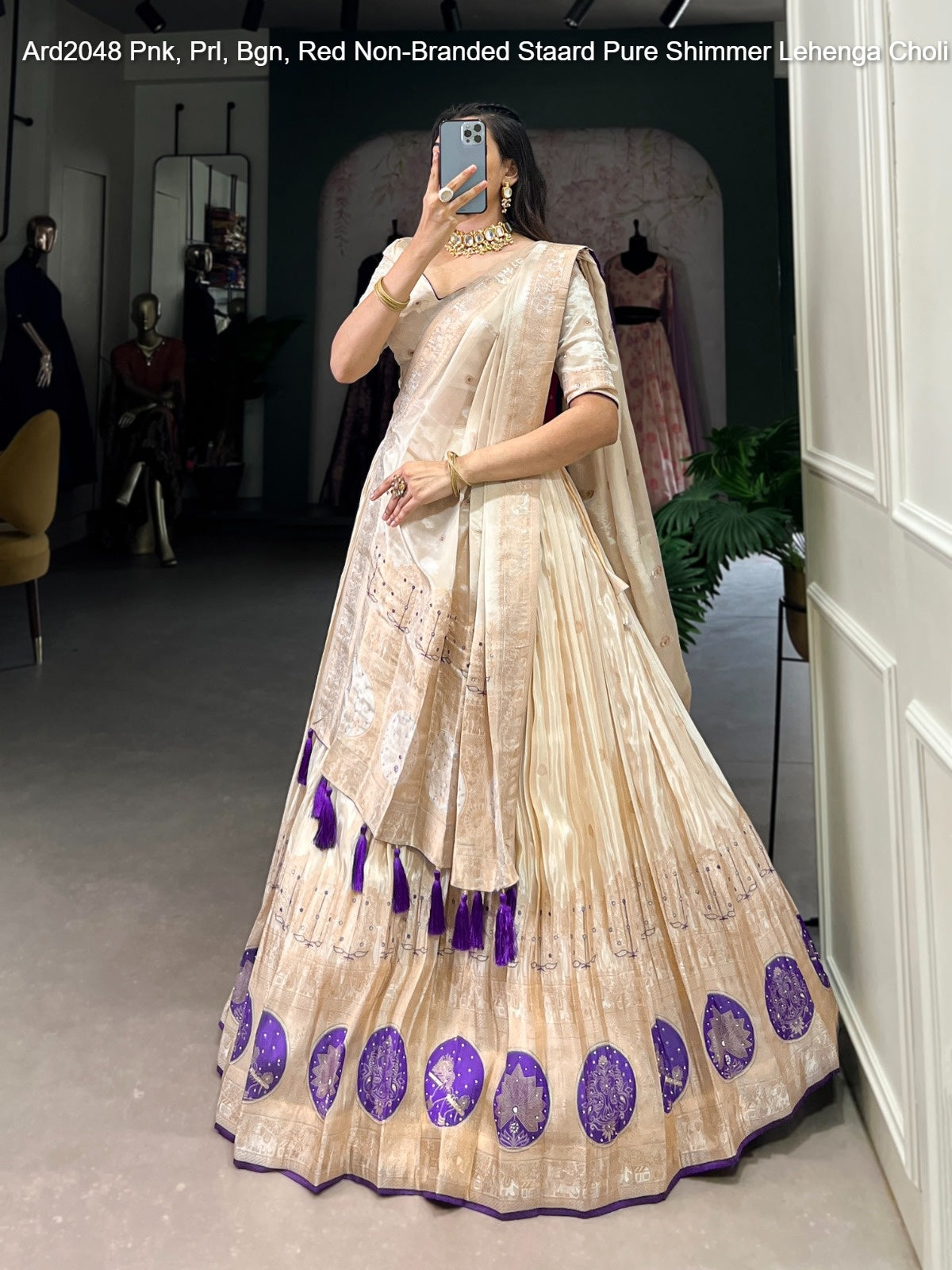 Ard2048 Pnk, Prl, Bgn, Red Non-Branded Staard Pure Shimmer Lehenga Choli
