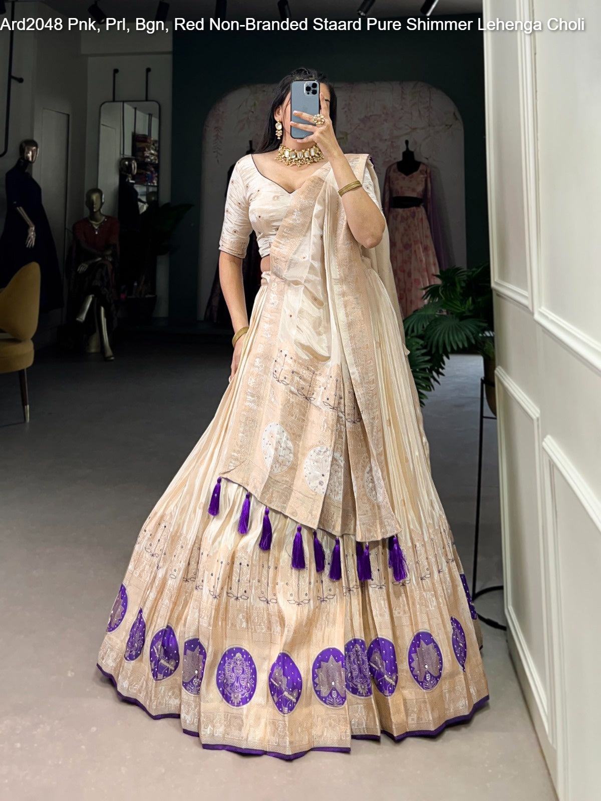 Ard2048 Pnk, Prl, Bgn, Red Non-Branded Staard Pure Shimmer Lehenga Choli