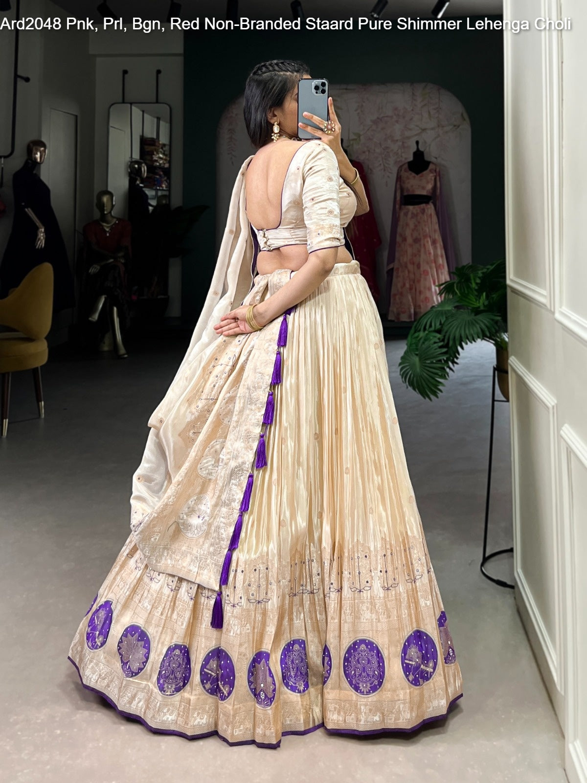 Ard2048 Pnk, Prl, Bgn, Red Non-Branded Staard Pure Shimmer Lehenga Choli