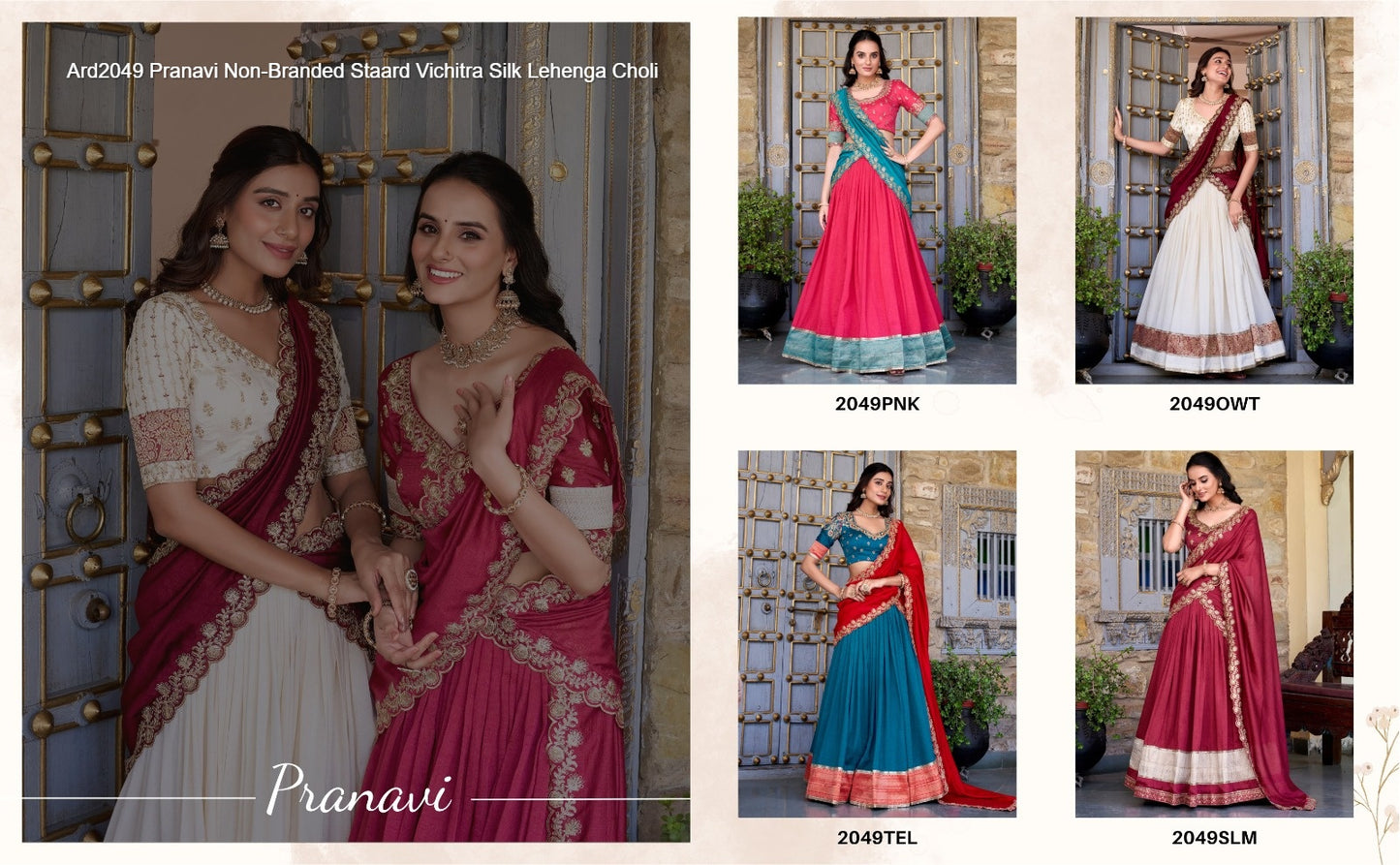 Ard2049 Pranavi Non-Branded Staard Vichitra Silk Lehenga Choli