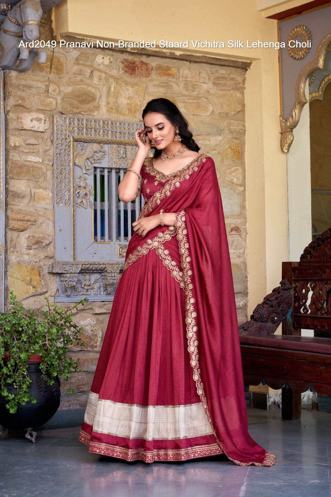 Ard2049 Pranavi Non-Branded Staard Vichitra Silk Lehenga Choli