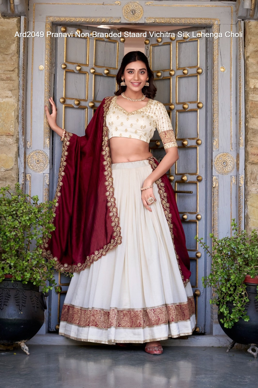 Ard2049 Pranavi Non-Branded Staard Vichitra Silk Lehenga Choli