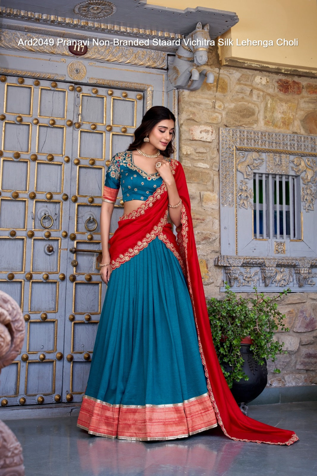 Ard2049 Pranavi Non-Branded Staard Vichitra Silk Lehenga Choli