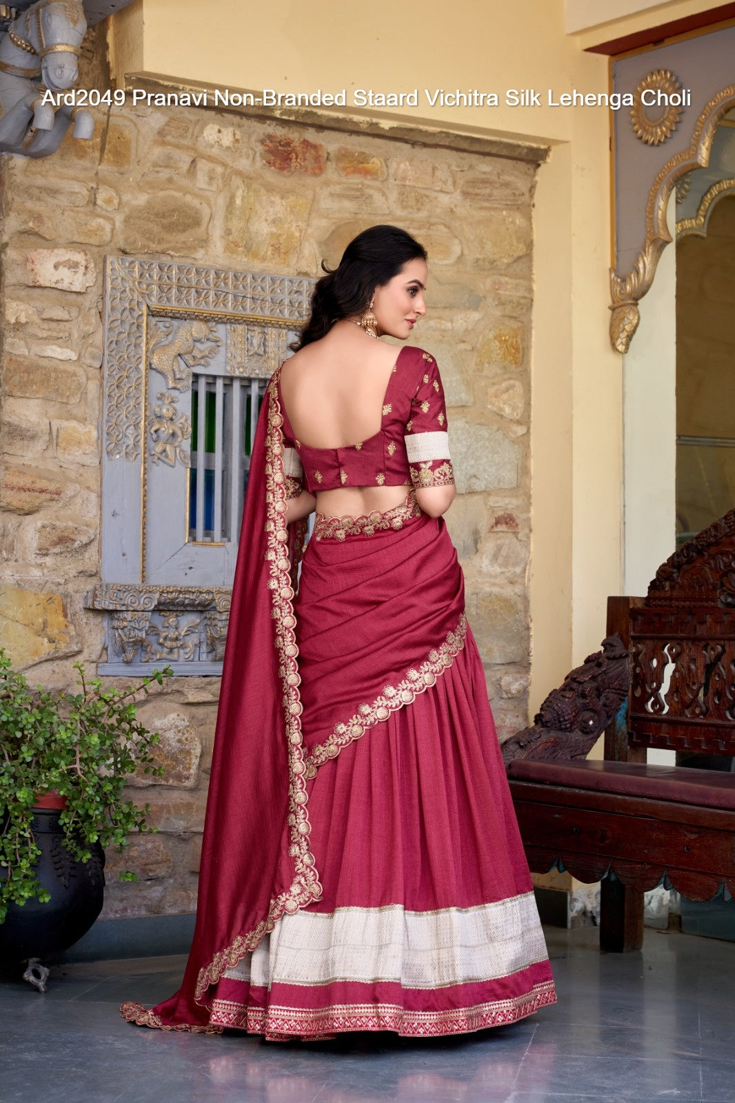 Ard2049 Pranavi Non-Branded Staard Vichitra Silk Lehenga Choli