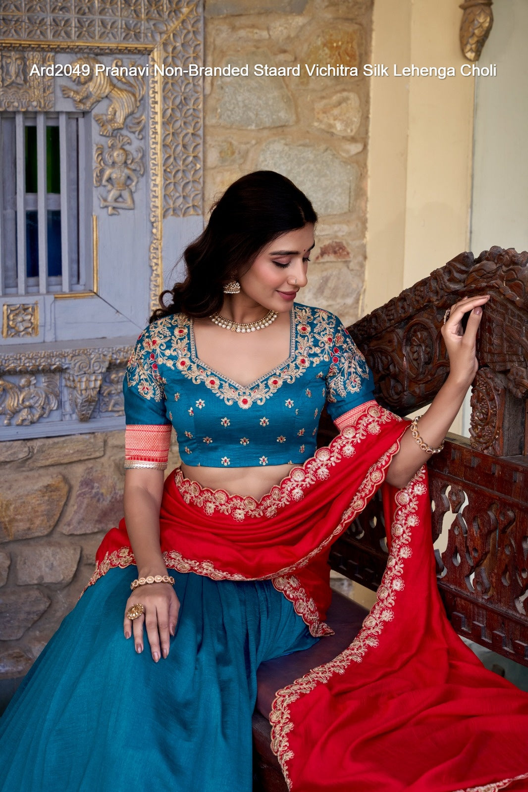 Ard2049 Pranavi Non-Branded Staard Vichitra Silk Lehenga Choli
