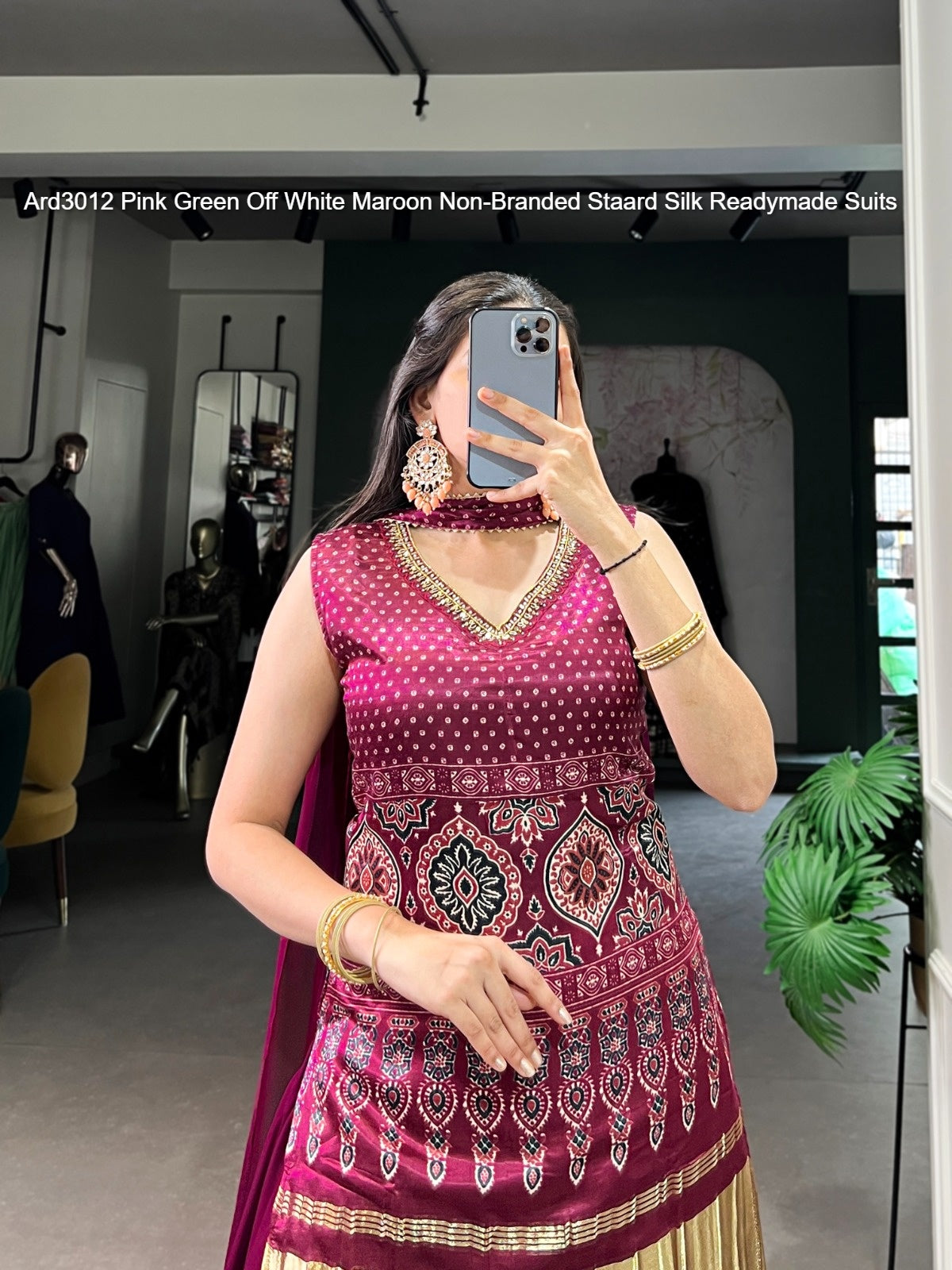 Ard3012 Pink Green Off White Maroon Non-Branded Staard Silk Readymade Suits