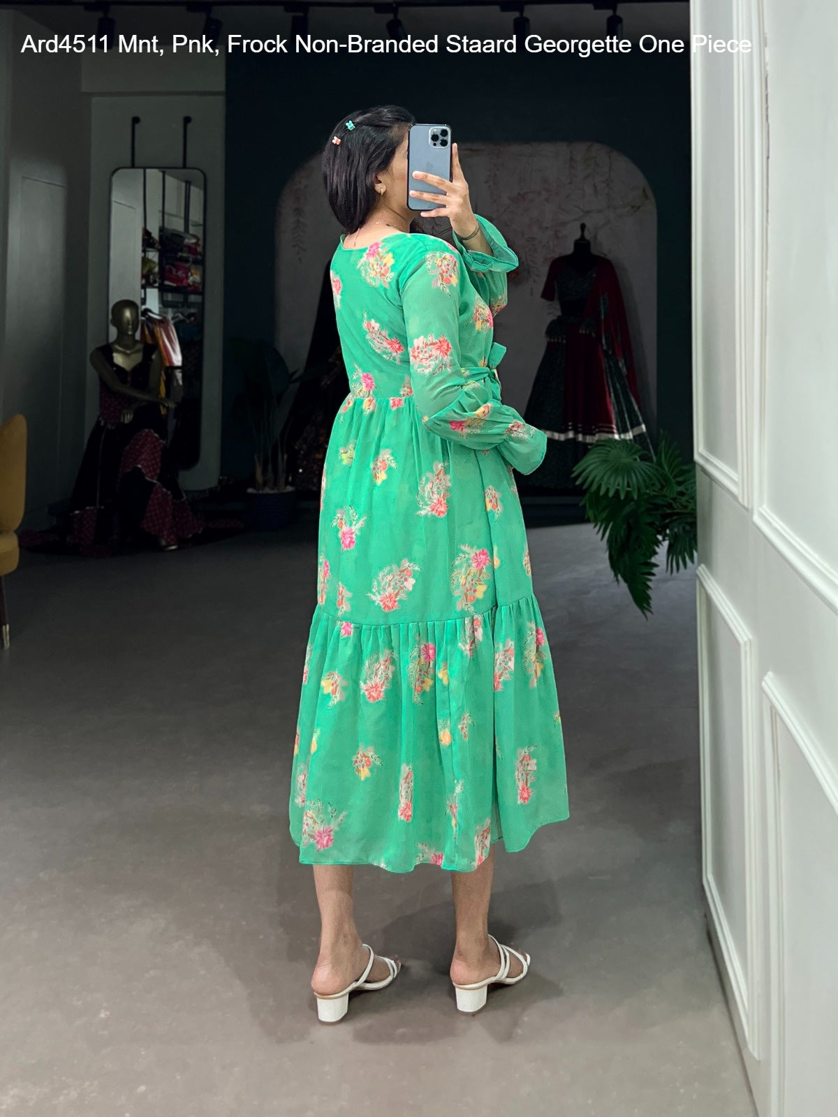 Ard4511 Mnt, Pnk, Frock Non-Branded Staard Georgette One Piece