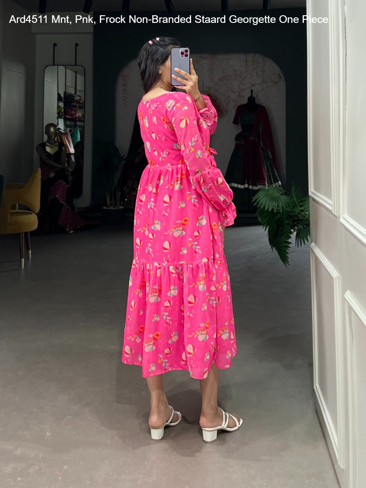 Ard4511 Mnt, Pnk, Frock Non-Branded Staard Georgette One Piece