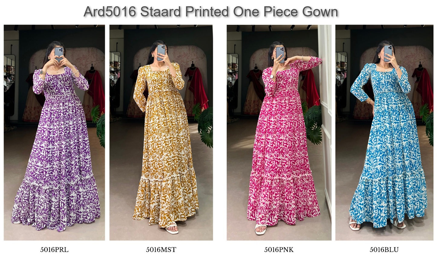Ard5016 Staard Printed One Piece Gown