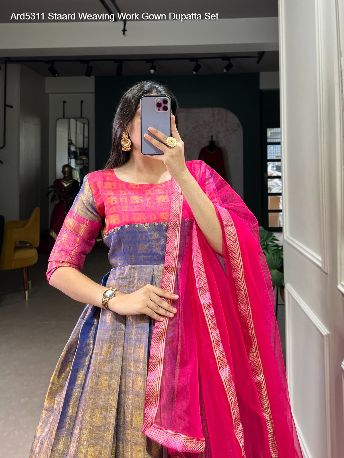 Ard5311 Staard Weaving Work Gown Dupatta Set