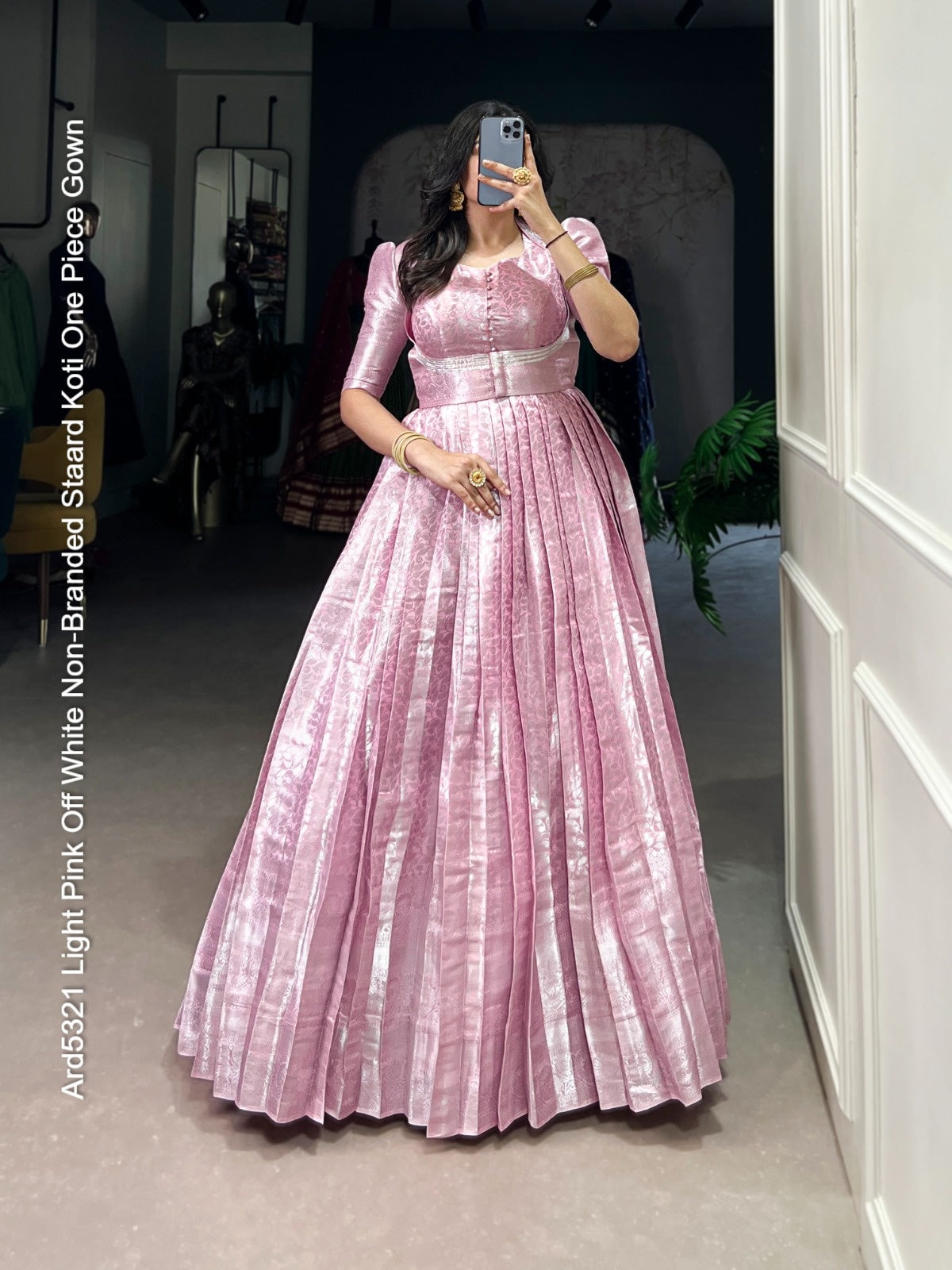 Ard5321 Light Pink Off White Non-Branded Staard Koti One Piece Gown