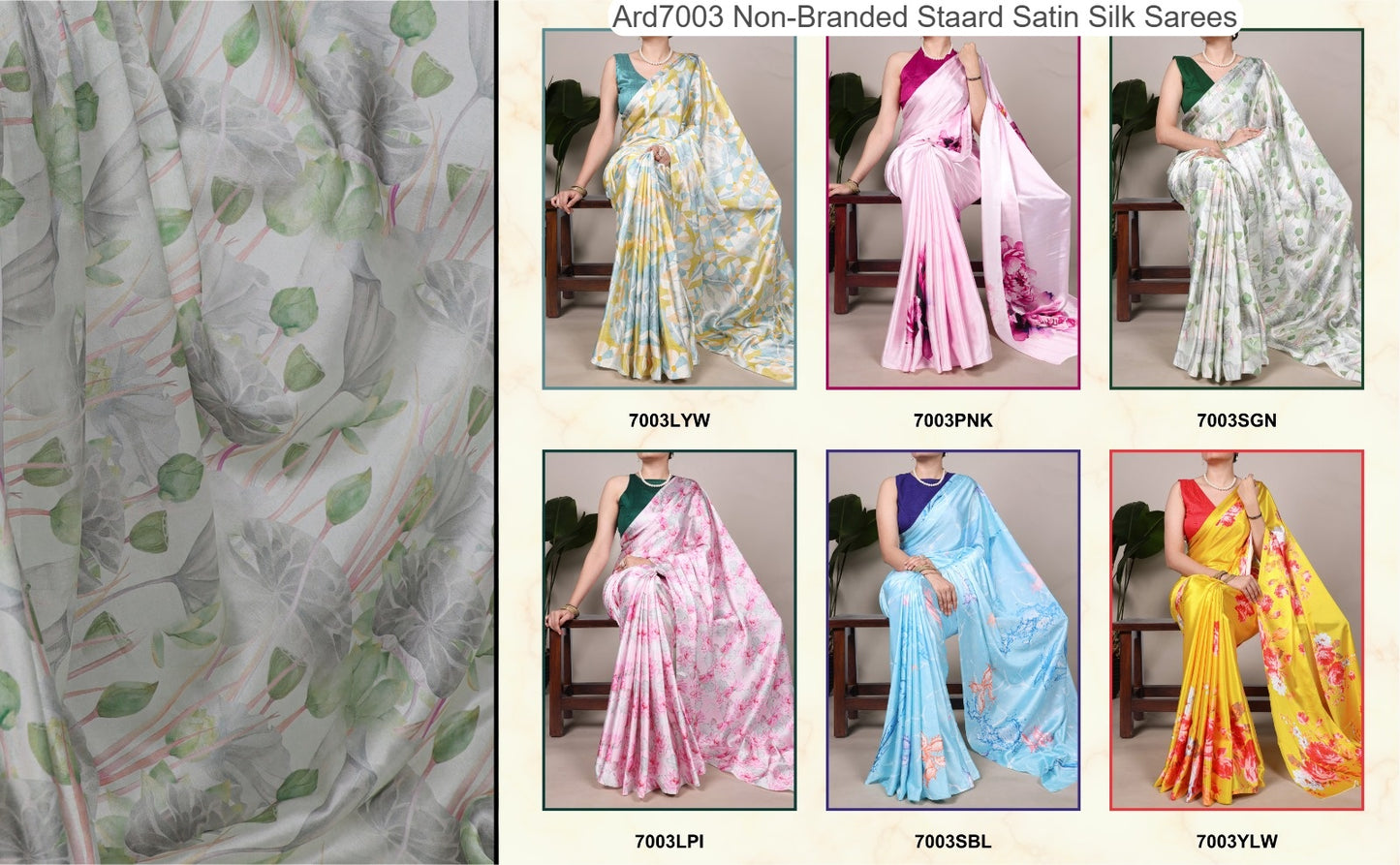 Ard7003 Non-Branded Staard Satin Silk Sarees