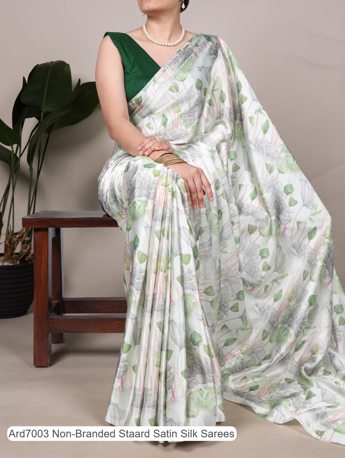 Ard7003 Non-Branded Staard Satin Silk Sarees