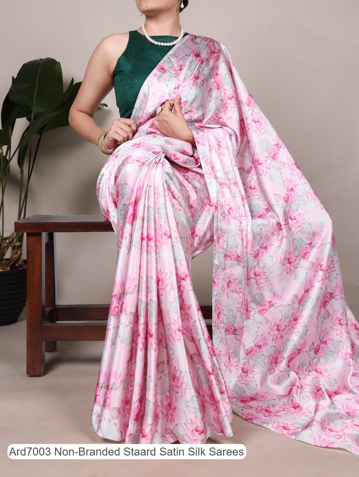 Ard7003 Non-Branded Staard Satin Silk Sarees