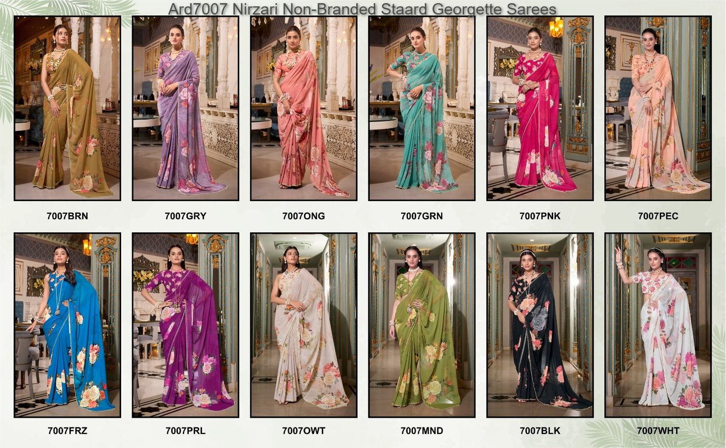 Ard7007 Nirzari Non-Branded Staard Georgette Sarees
