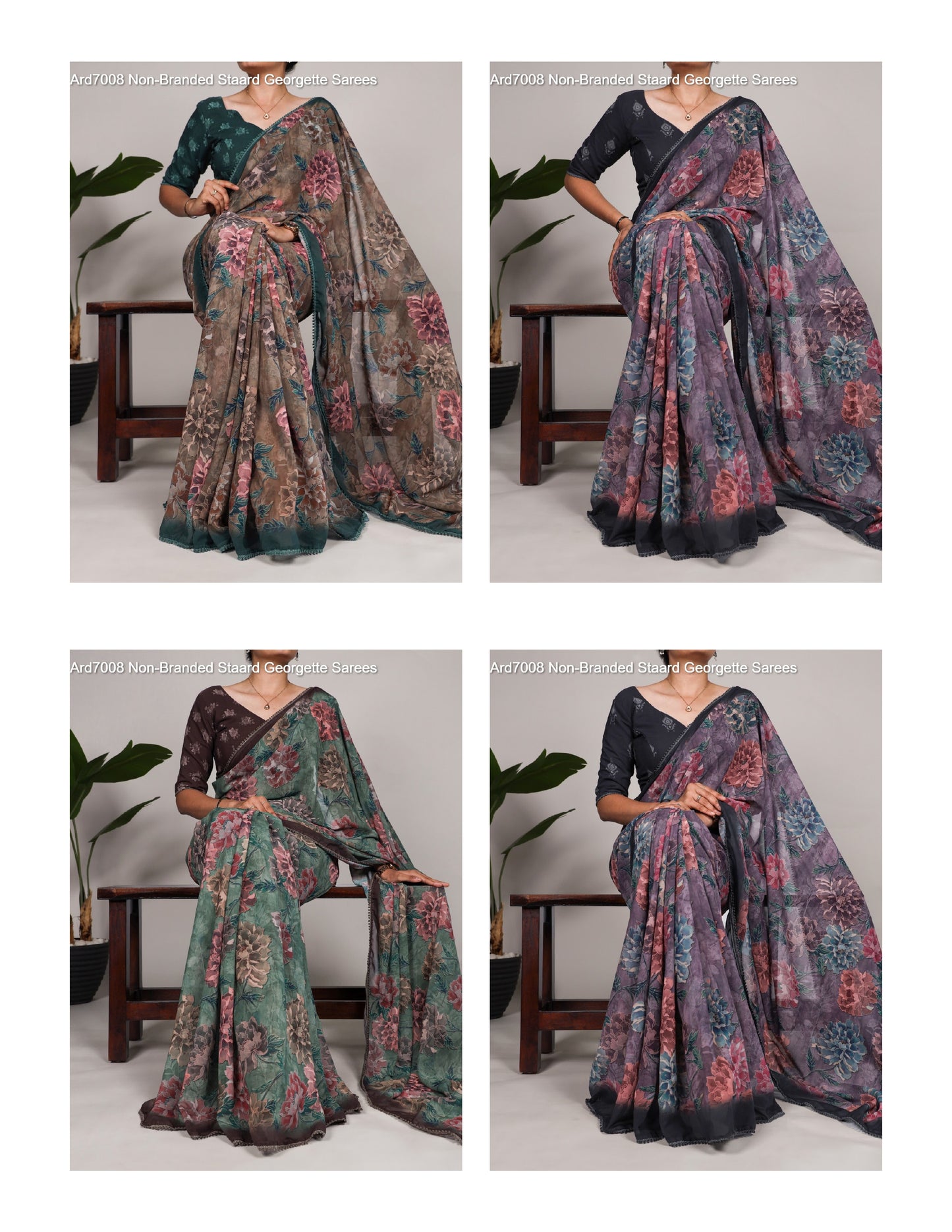 Ard7008 Non-Branded Staard Georgette Sarees