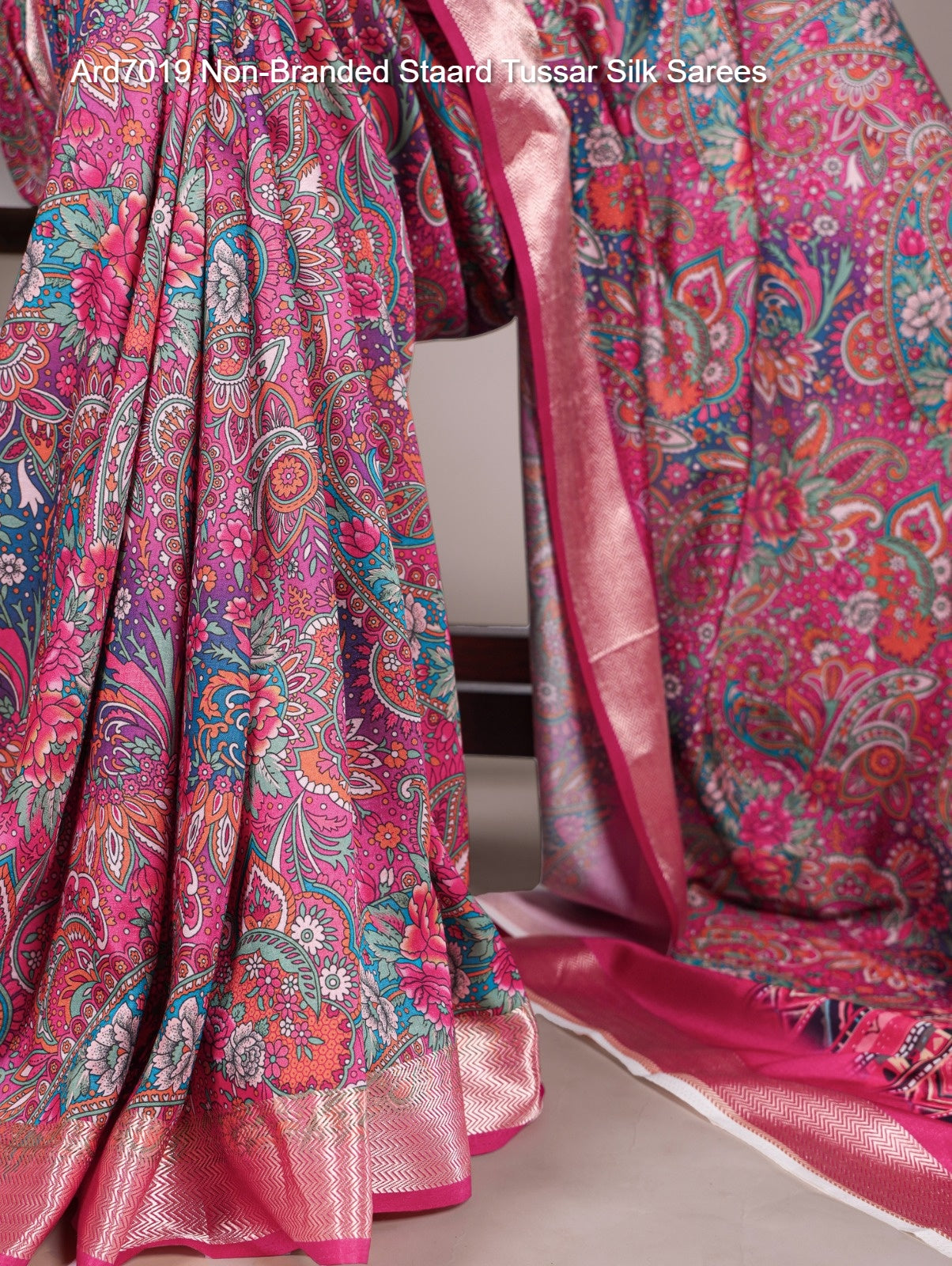 Ard7019 Non-Branded Staard Tussar Silk Sarees