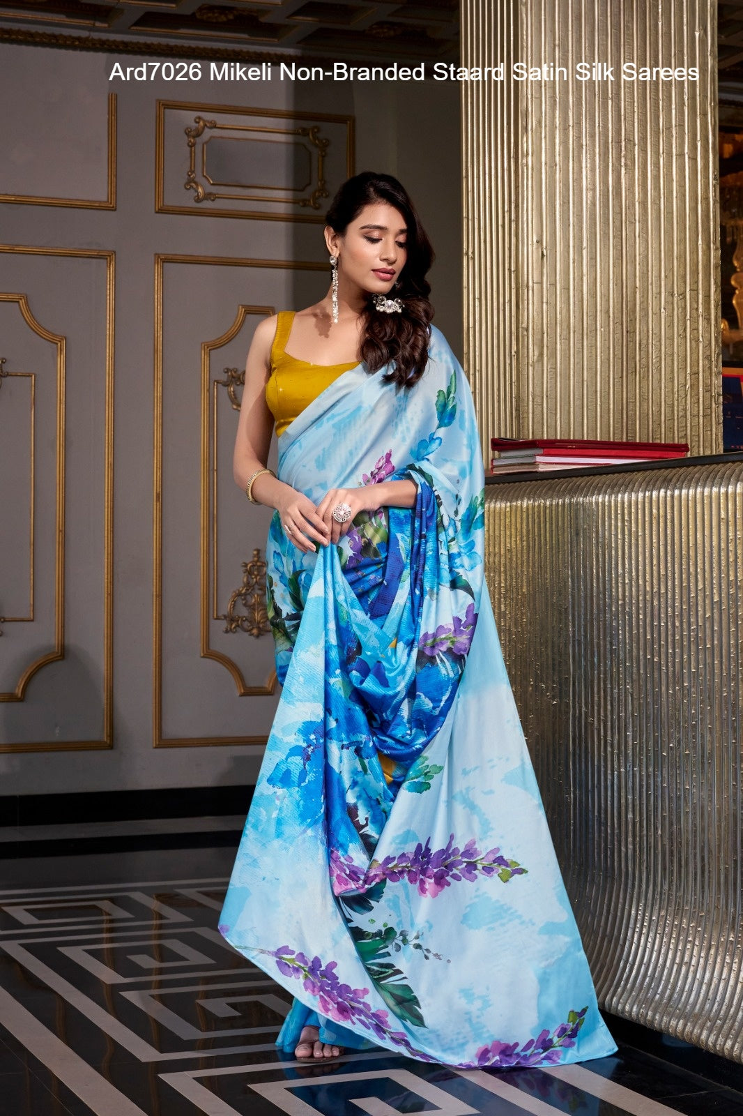 Ard7026 Mikeli Non-Branded Staard Satin Silk Sarees