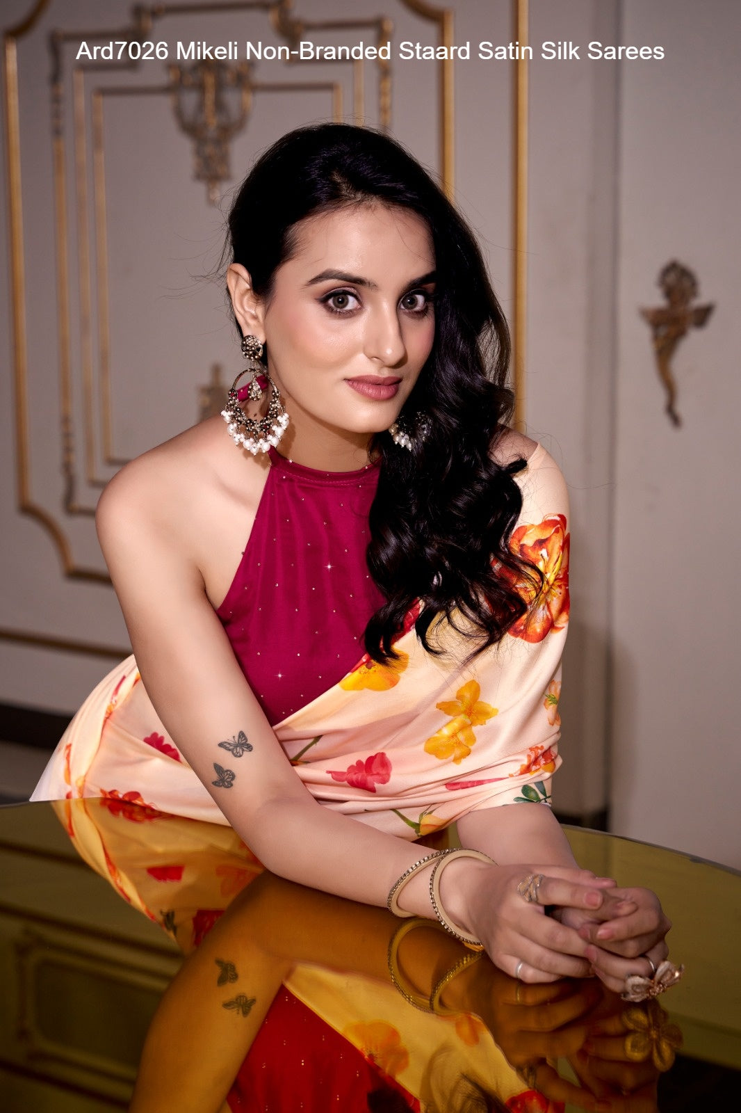 Ard7026 Mikeli Non-Branded Staard Satin Silk Sarees