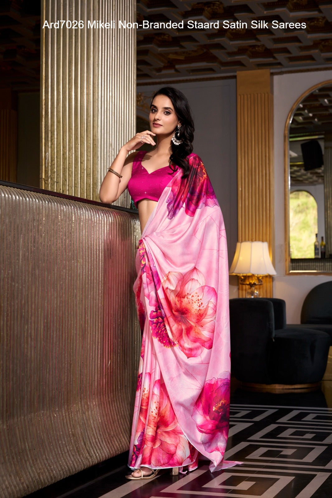 Ard7026 Mikeli Non-Branded Staard Satin Silk Sarees