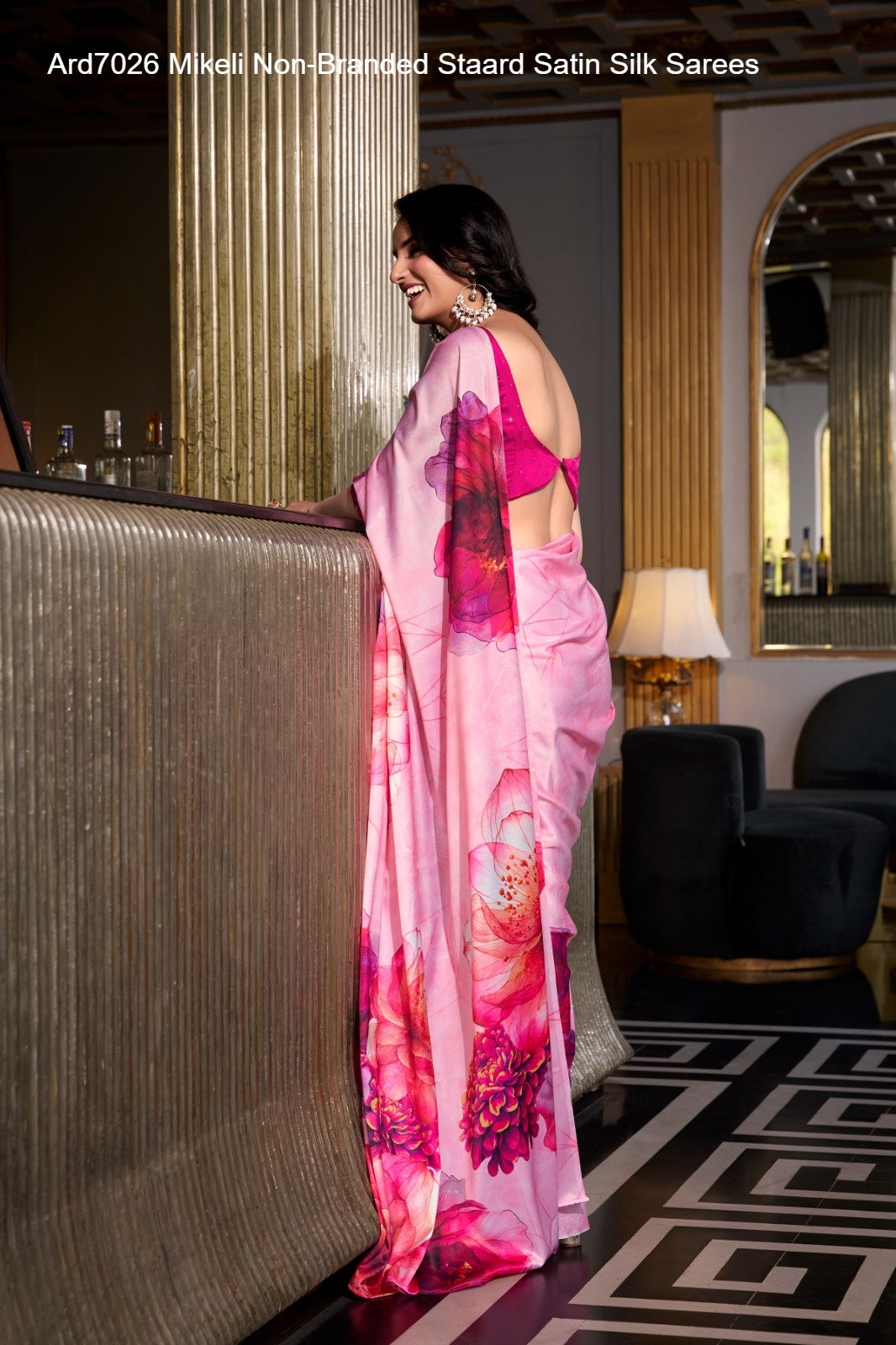 Ard7026 Mikeli Non-Branded Staard Satin Silk Sarees