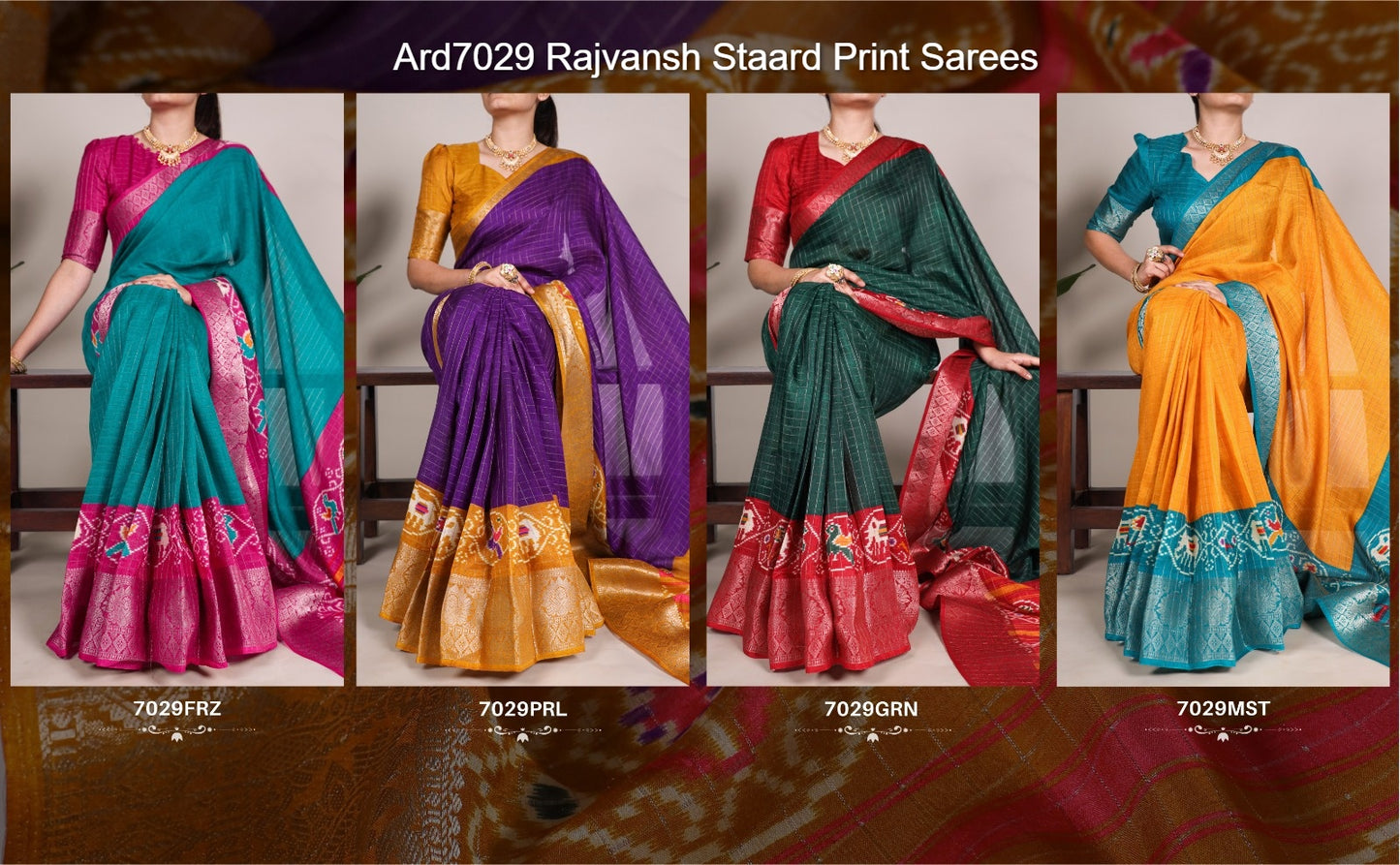 Ard7029 Rajvansh Staard Print Sarees