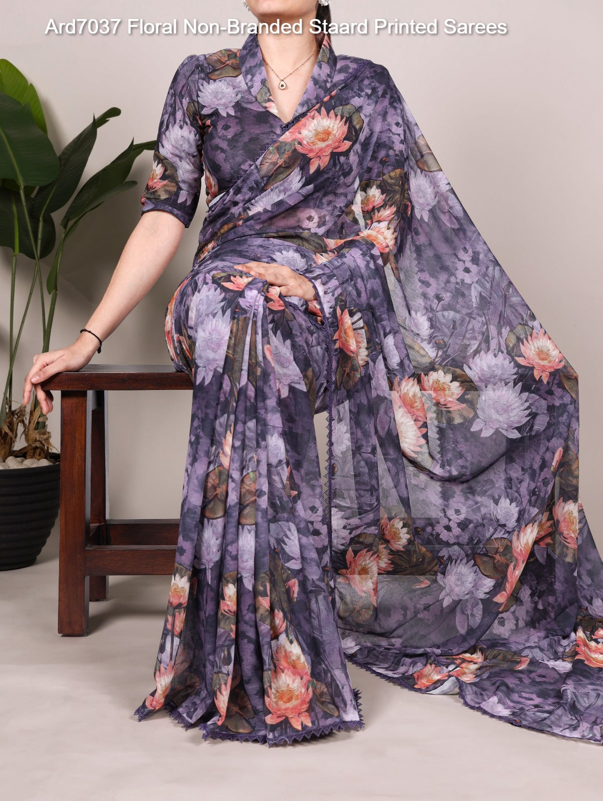 Ard7037 Floral Non-Branded Staard Printed Sarees