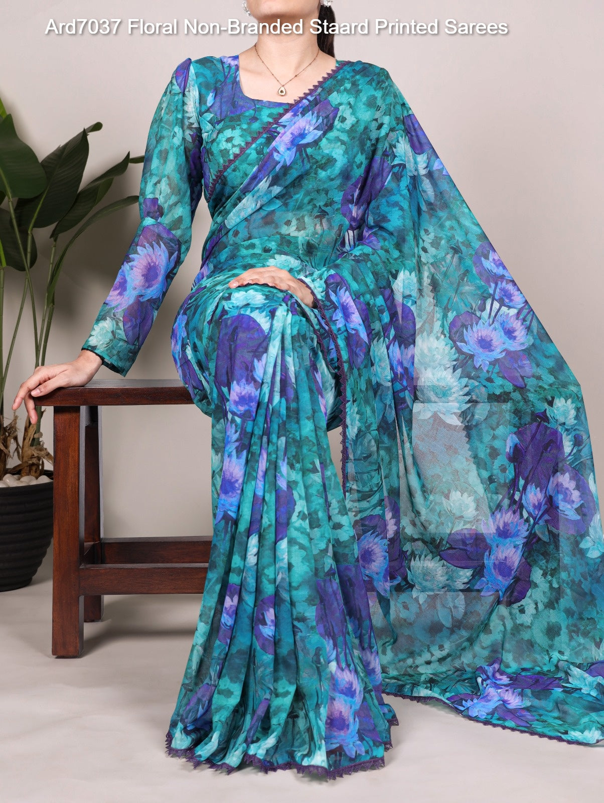 Ard7037 Floral Non-Branded Staard Printed Sarees