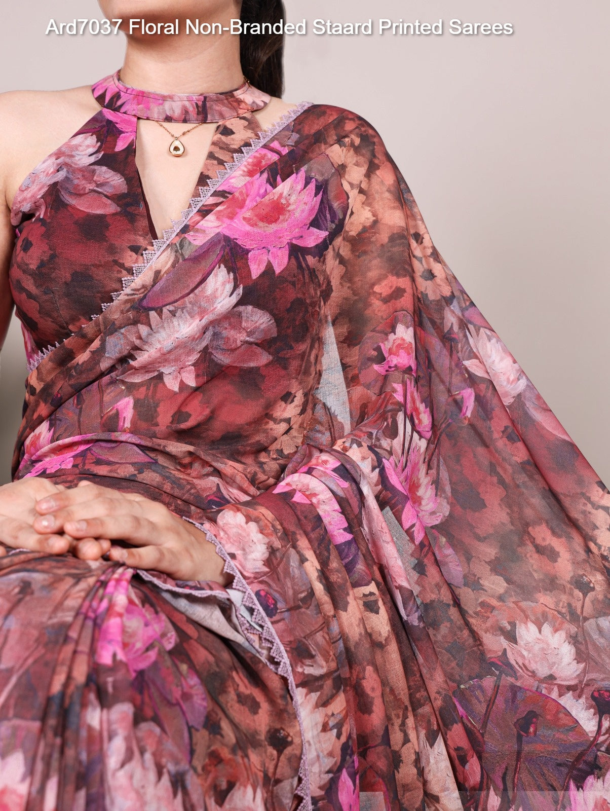 Ard7037 Floral Non-Branded Staard Printed Sarees