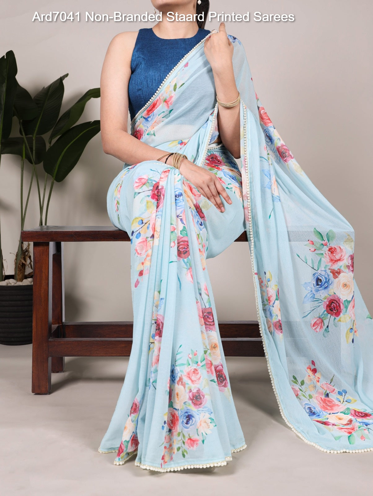 Ard7041 Non-Branded Staard Printed Sarees