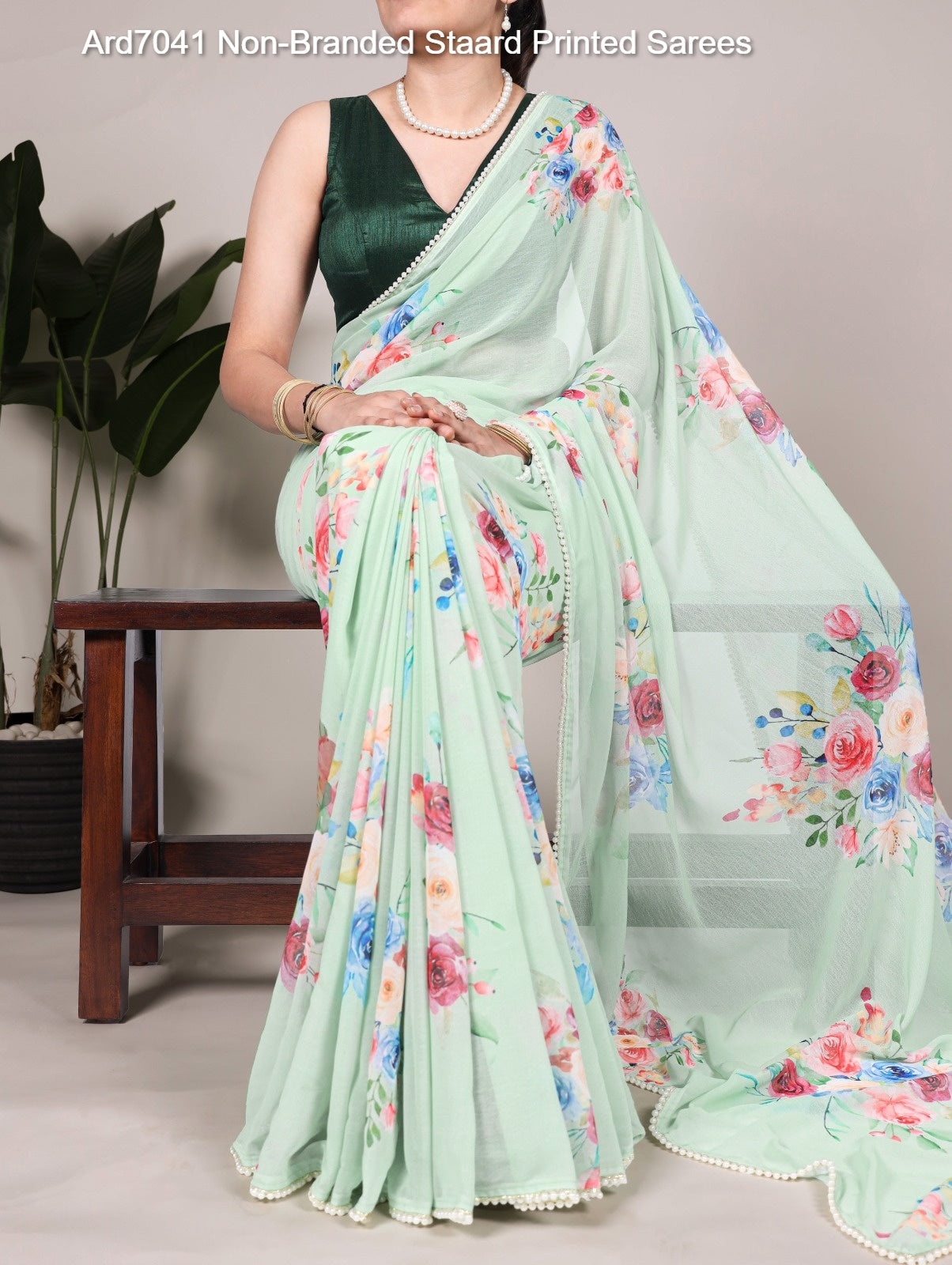 Ard7041 Non-Branded Staard Printed Sarees