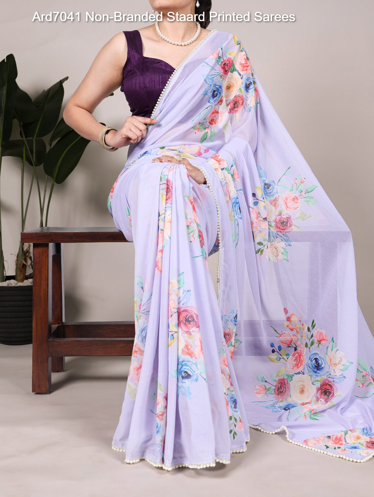 Ard7041 Non-Branded Staard Printed Sarees