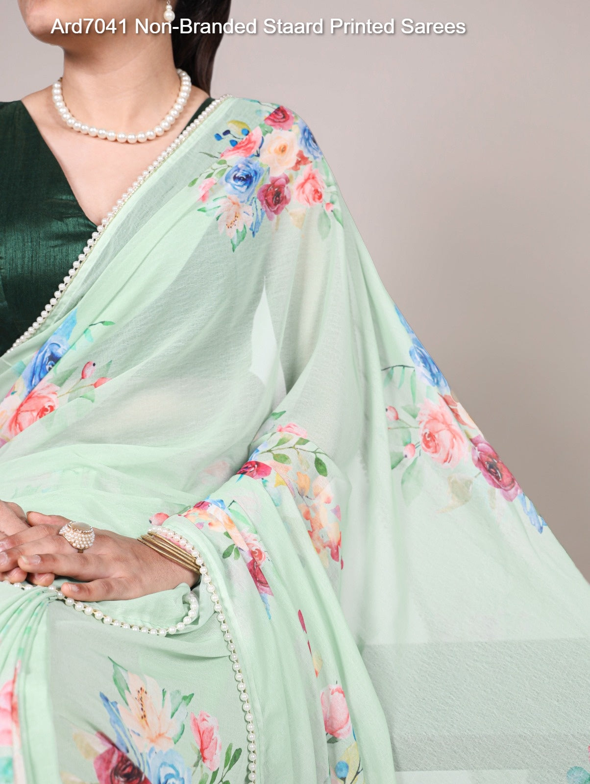 Ard7041 Non-Branded Staard Printed Sarees