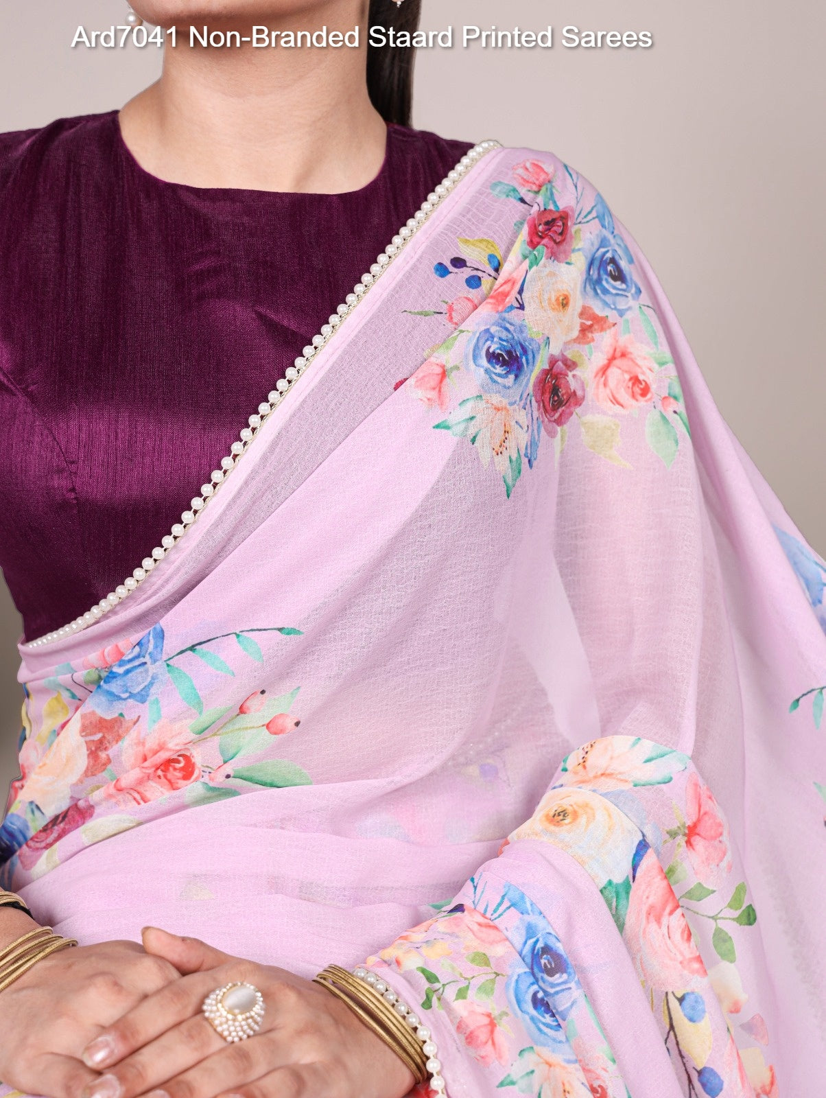 Ard7041 Non-Branded Staard Printed Sarees