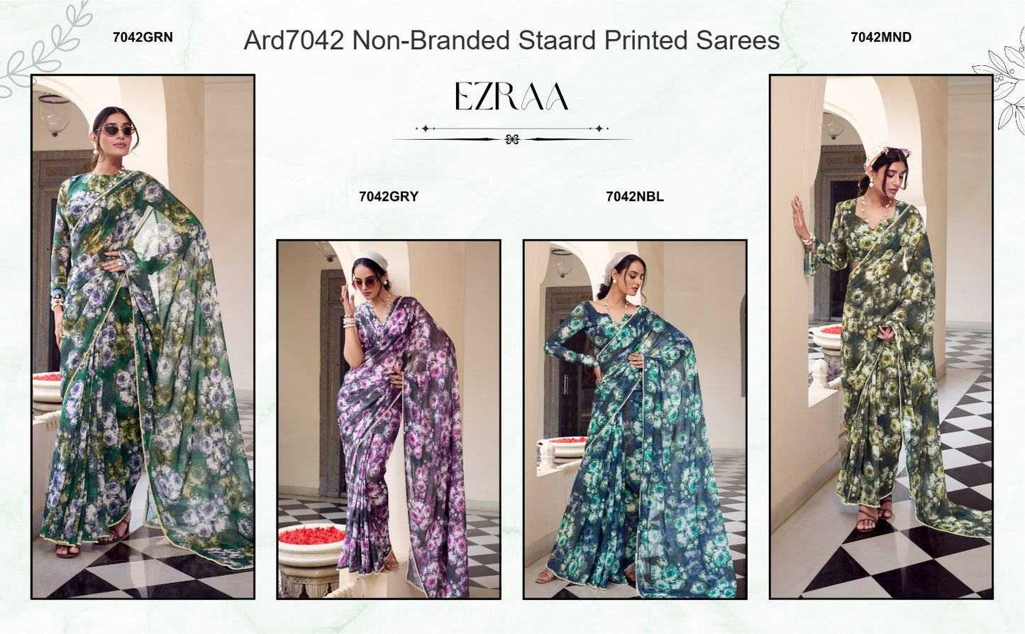 Ard7042 Non-Branded Staard Printed Sarees