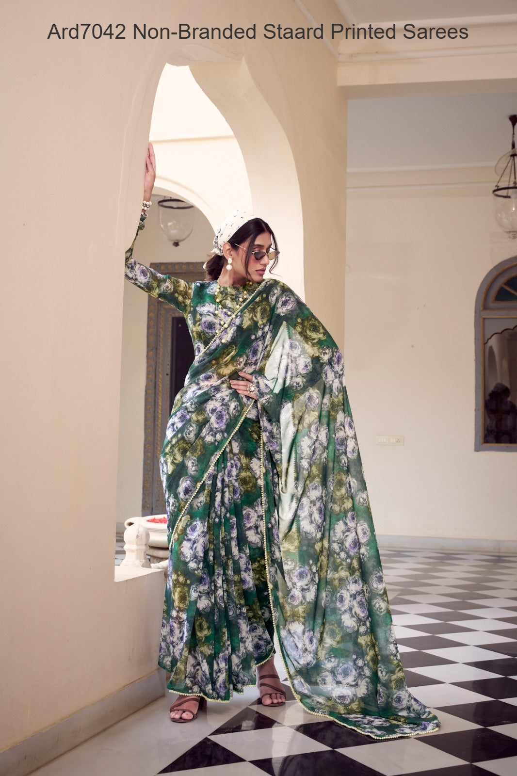 Ard7042 Non-Branded Staard Printed Sarees