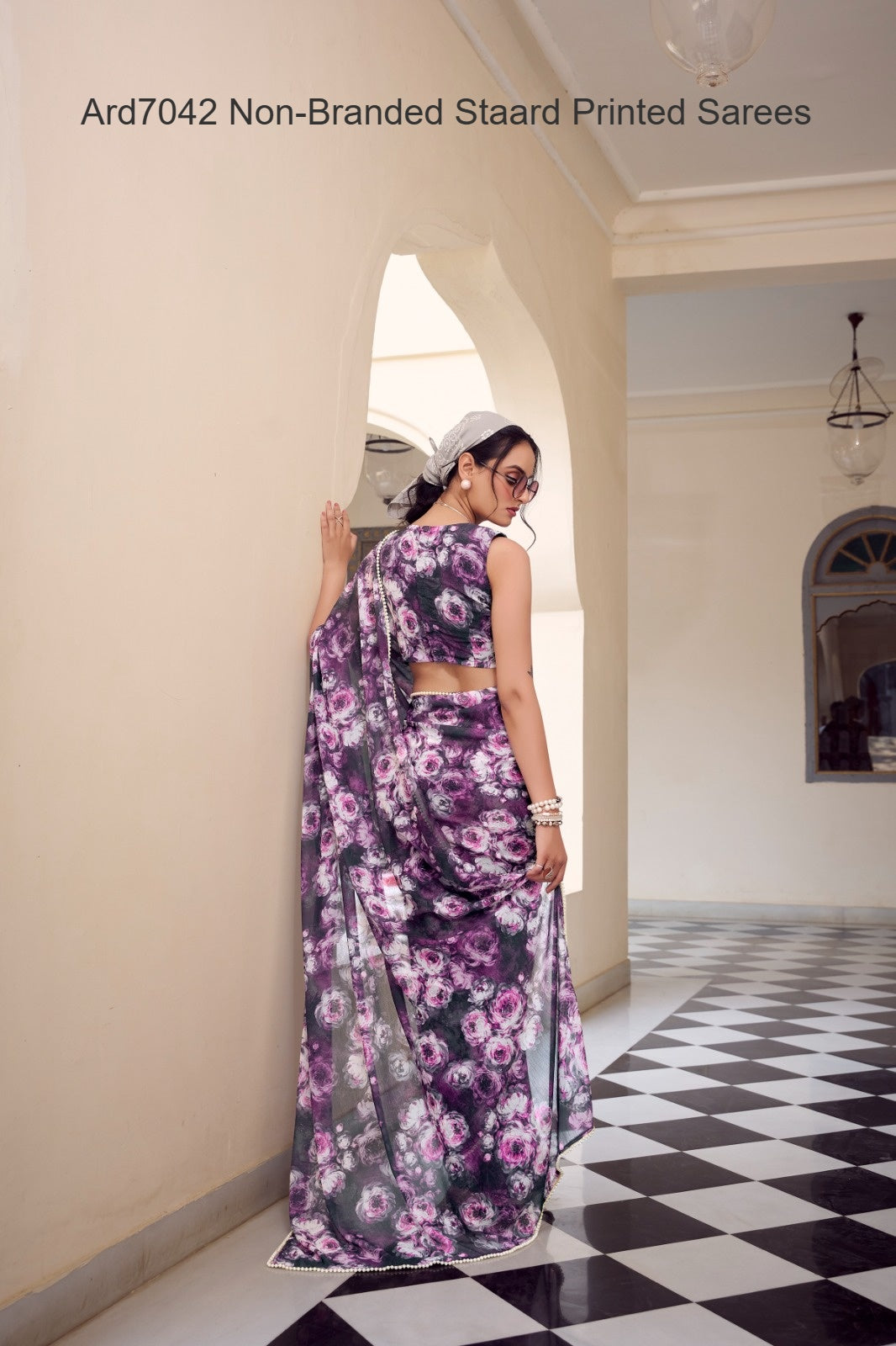 Ard7042 Non-Branded Staard Printed Sarees