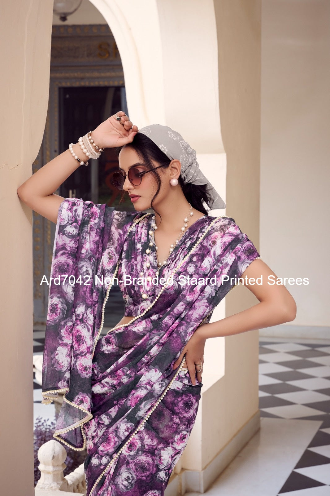 Ard7042 Non-Branded Staard Printed Sarees