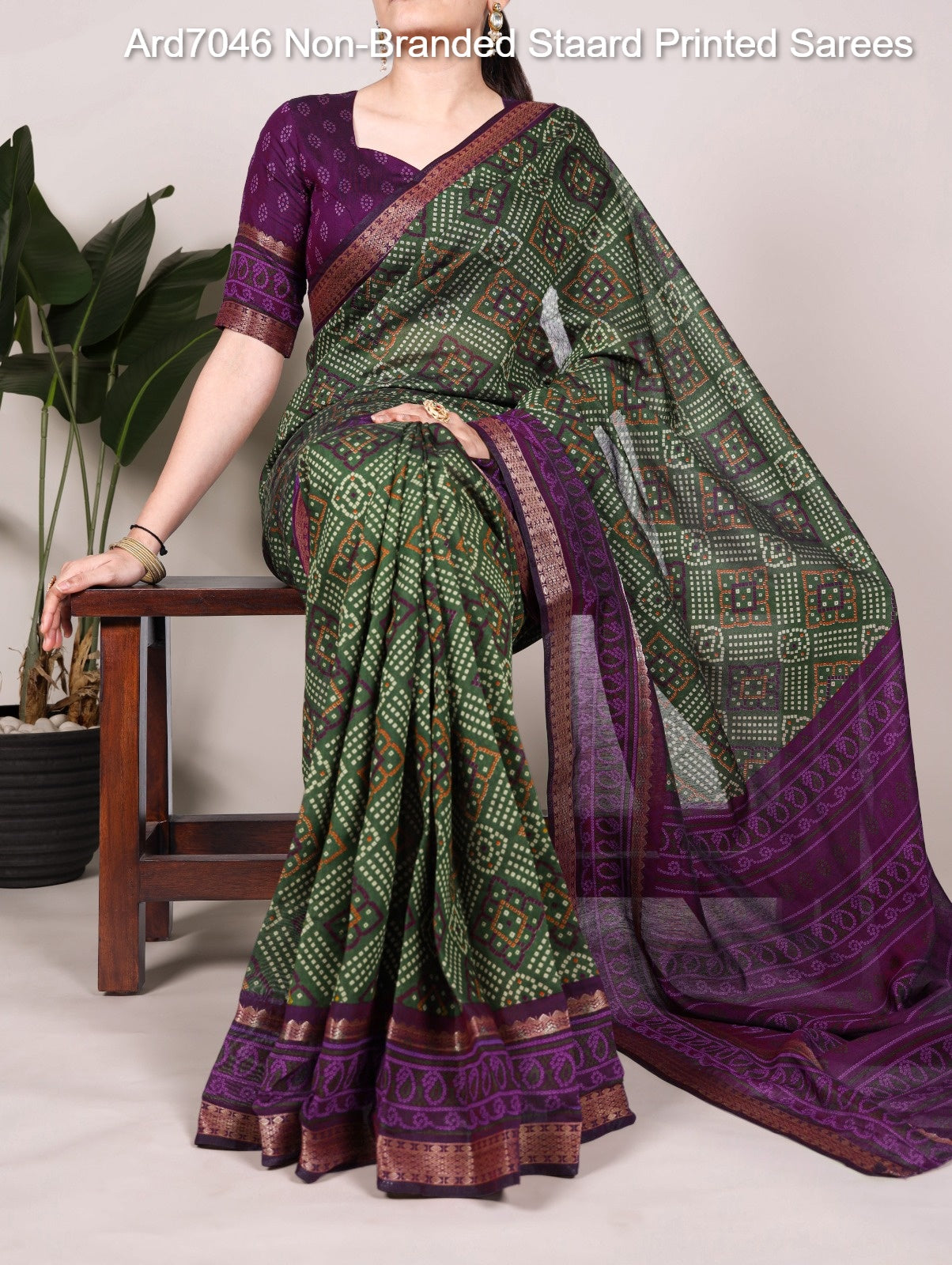Ard7046 Non-Branded Staard Printed Sarees