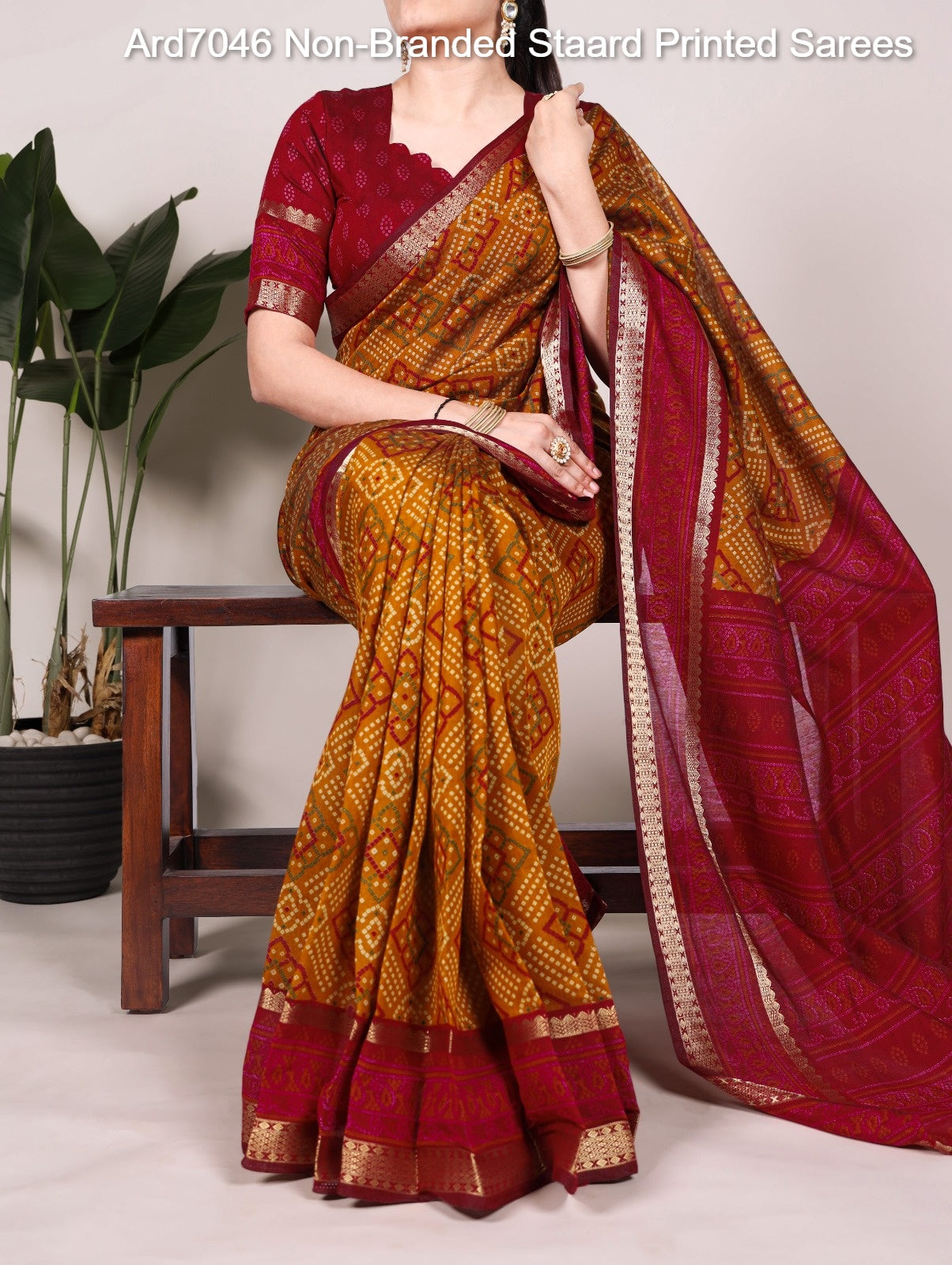 Ard7046 Non-Branded Staard Printed Sarees