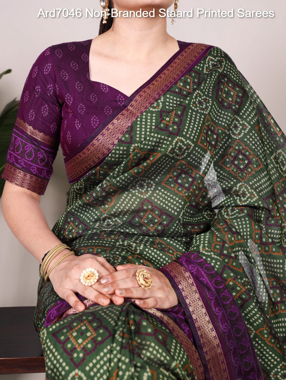 Ard7046 Non-Branded Staard Printed Sarees